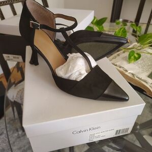 Calvin Klein Black Suede Heels